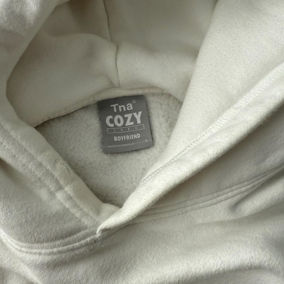 Aritzia cozy fleece boyfriend oversized hoodie white S - Picture 4 of 4